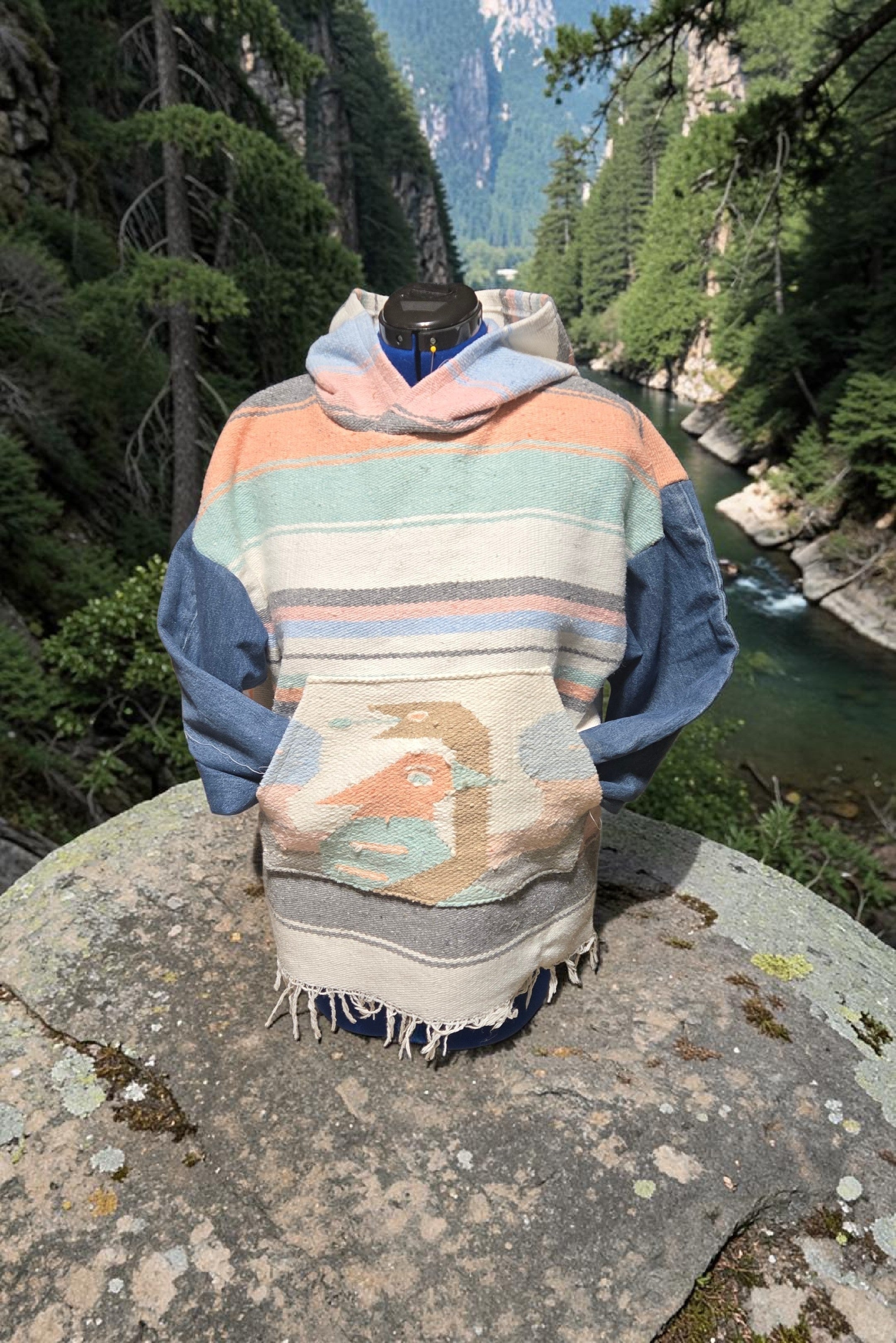 Denim and Aztec Hoodie